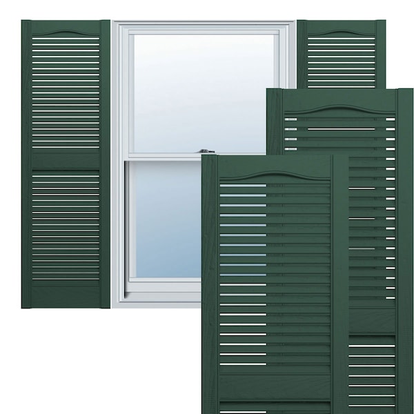 Ekena Millwork Lifetime Vinyl, TailorMade Cathedral Top Center Mullion, Open Louver, Shutter Loks, LL1C14X07100MG, PR LL1C14X07100MG - main
